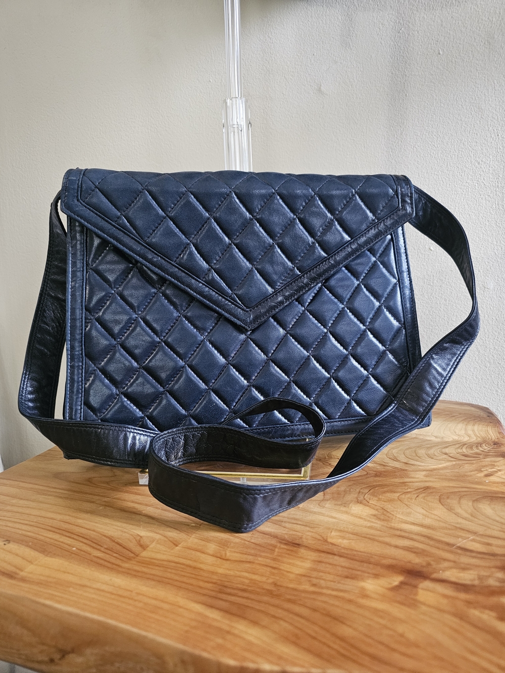 Quilted Envelope Bag - Deep Navy - Picture 12 of 12